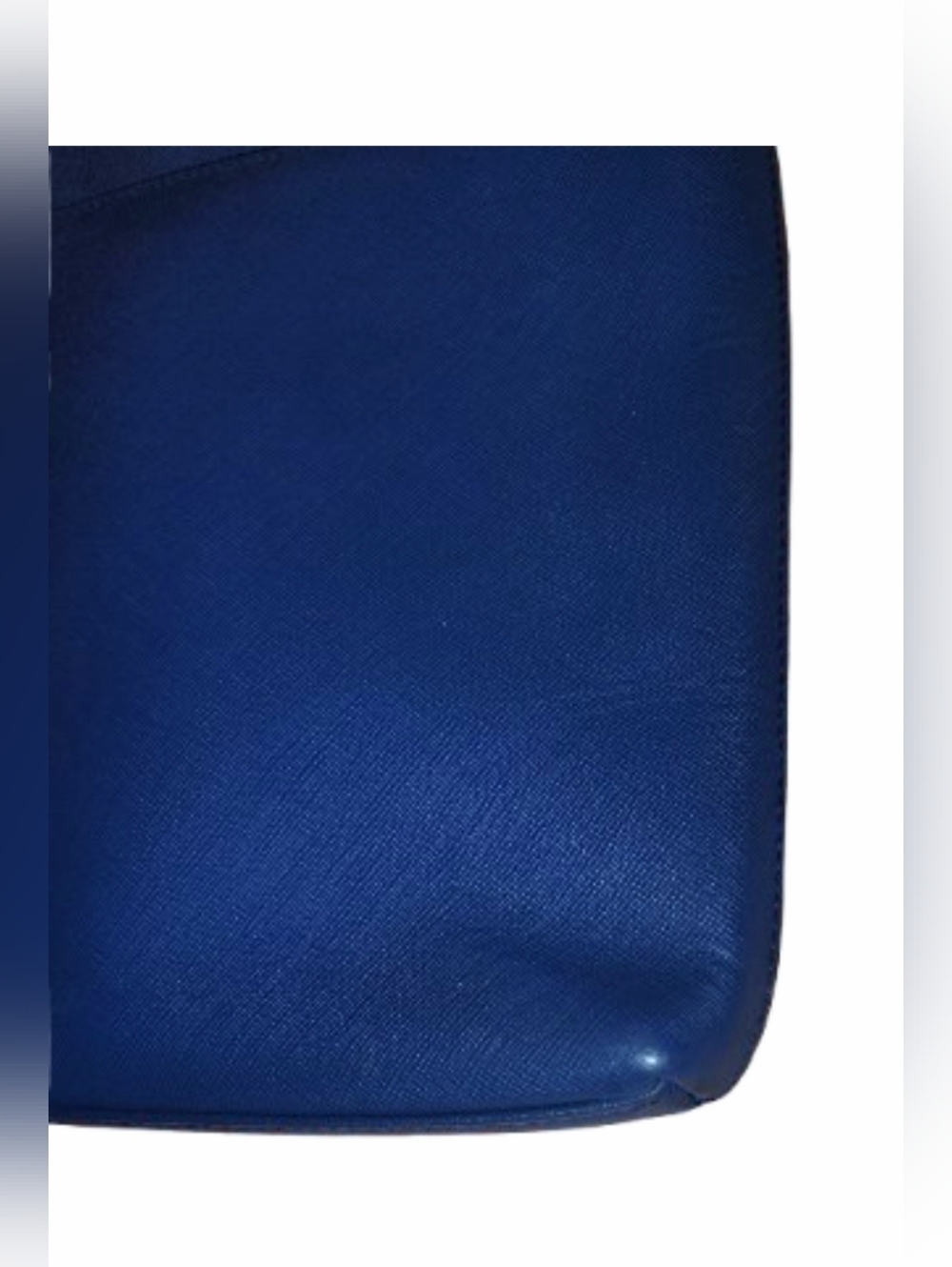 MCM Crossbody Messenger Bag - Blue Leather & Brown Strap - Picture 11 of 14